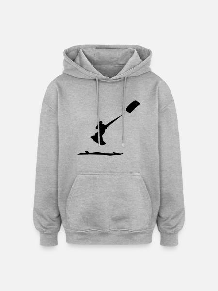 Kitesurfing, kitesurfer, kitesurfing kite, - Oversized Unisex Hoodie - heather grey
