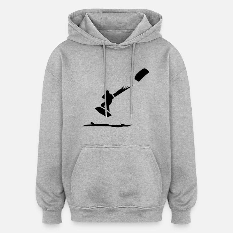 Kitesurf - Sweat à capuche oversize unisexe - gris chiné