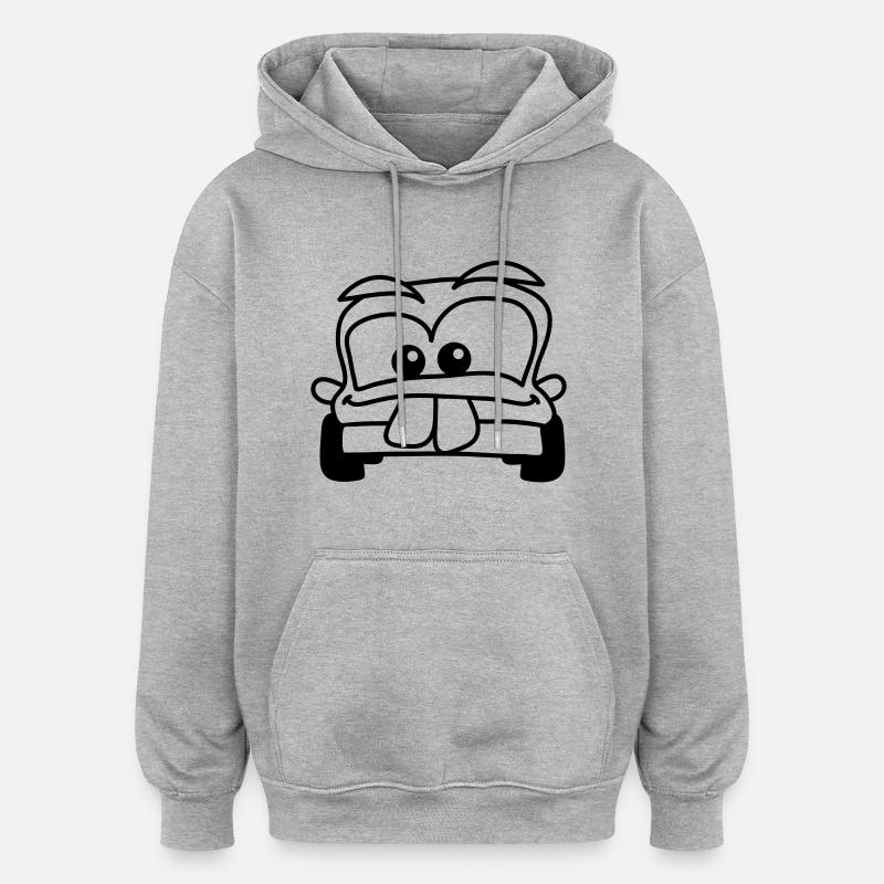 car - Sweat à capuche oversize unisexe - gris chiné