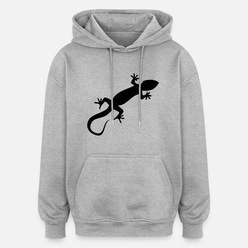 Gecko - Sweat à capuche oversize unisexe - gris chiné