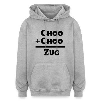 Choo + Choo = Zug - Sweat à capuche oversize unisexe - gris chiné - Devant - Noah (186cm)