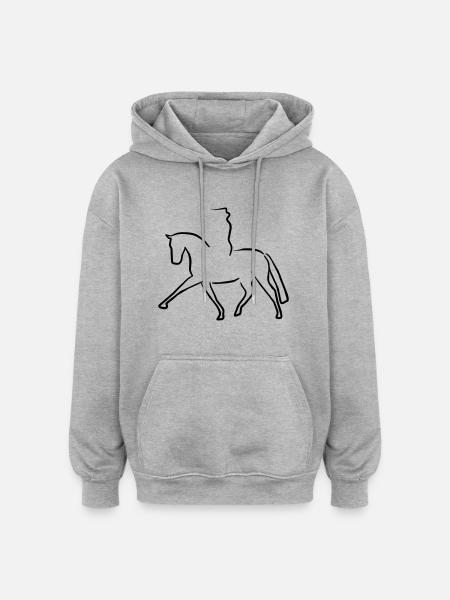 dressurpferd - Oversized Unisex Hoodie - Grau meliert