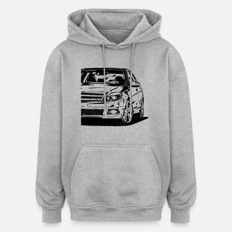 W204 - Sweat à capuche oversize unisexe - gris chiné