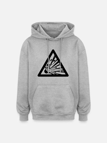 Hazard Symbol - Explosives - Oversized Unisex Hoodie - heather grey