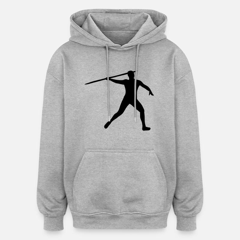 Lancement du javelot - Sweat à capuche oversize unisexe - gris chiné