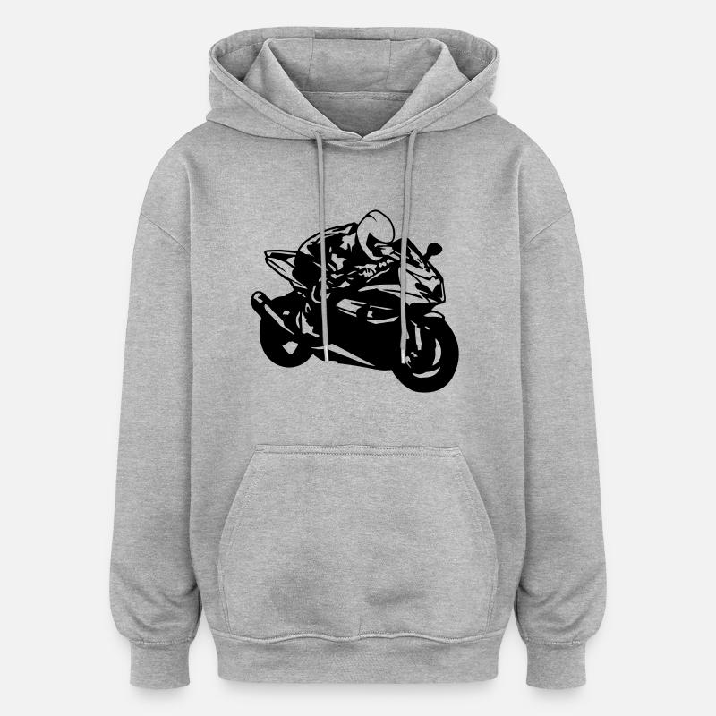 cb10_1000r - Sweat à capuche oversize unisexe - gris chiné
