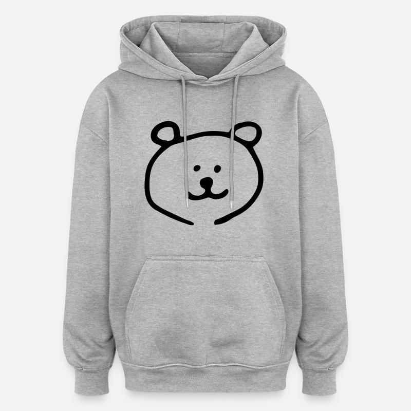 ours Teddy - Sweat à capuche oversize unisexe - gris chiné
