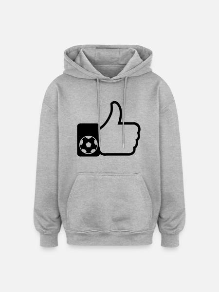 Wie beim Fußball - Oversized Unisex Hoodie - Grau meliert