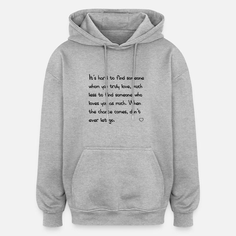 citations d'amour De - Sweat à capuche oversize unisexe - gris chiné