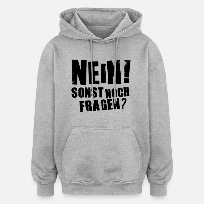 Pas de questions - - Sweat à capuche oversize unisexe - gris chiné