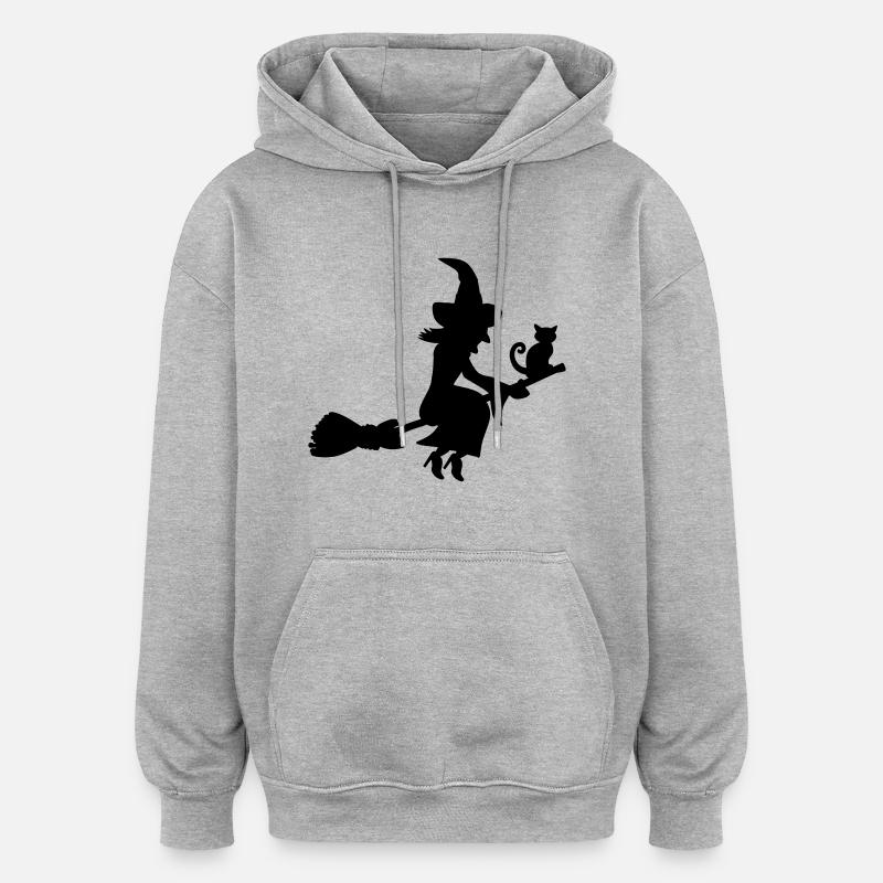 Sorcière - Sweat à capuche oversize unisexe - gris chiné