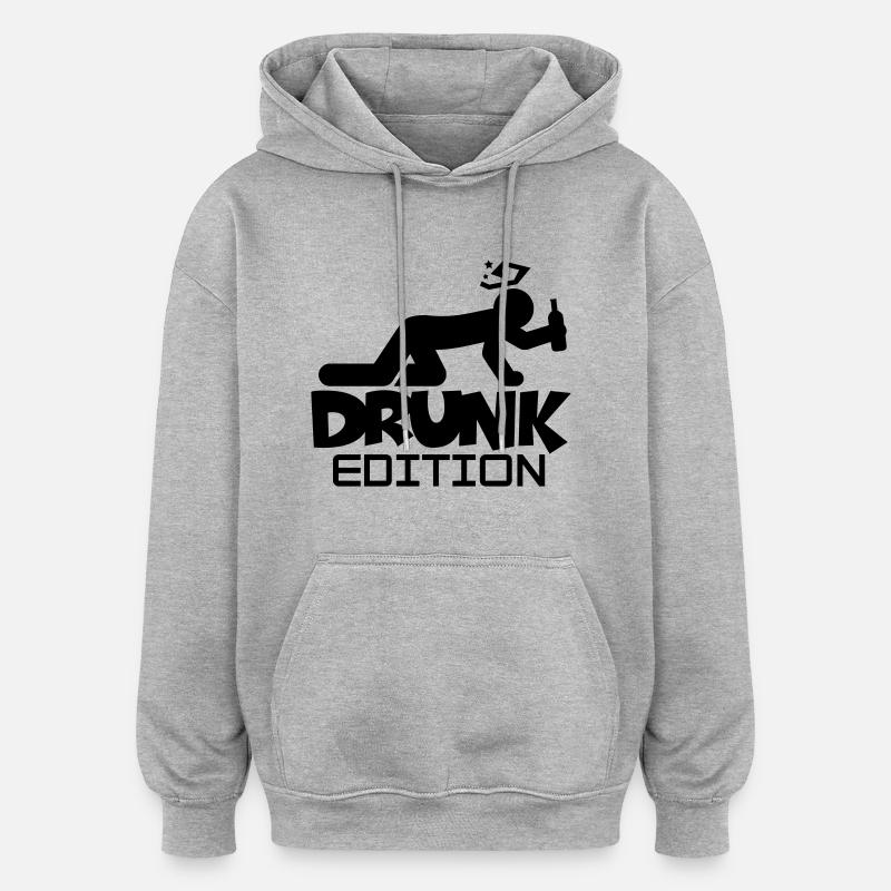 drunk_edition_f1 - Sweat à capuche oversize unisexe - gris chiné