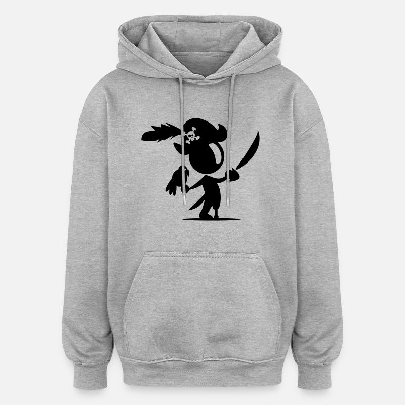 pirate - Sweat à capuche oversize unisexe - gris chiné