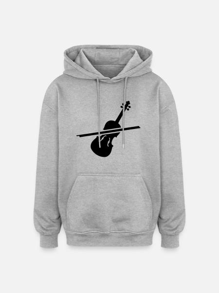 Violon - Sweat à capuche oversize unisexe - gris chiné