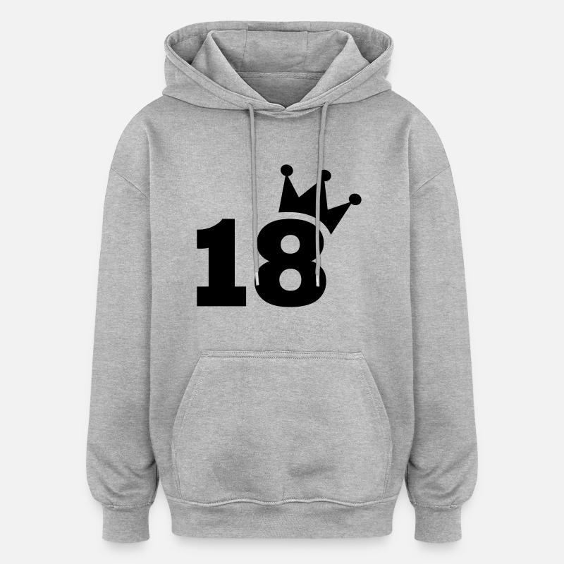 18 - Sweat à capuche oversize unisexe - gris chiné