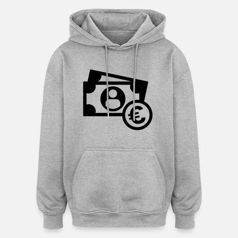 Geld - Oversized Unisex Hoodie - Grau meliert