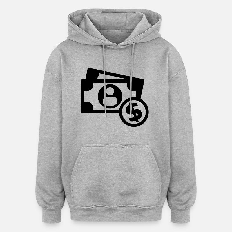 Geld - Oversized Unisex Hoodie - Grau meliert