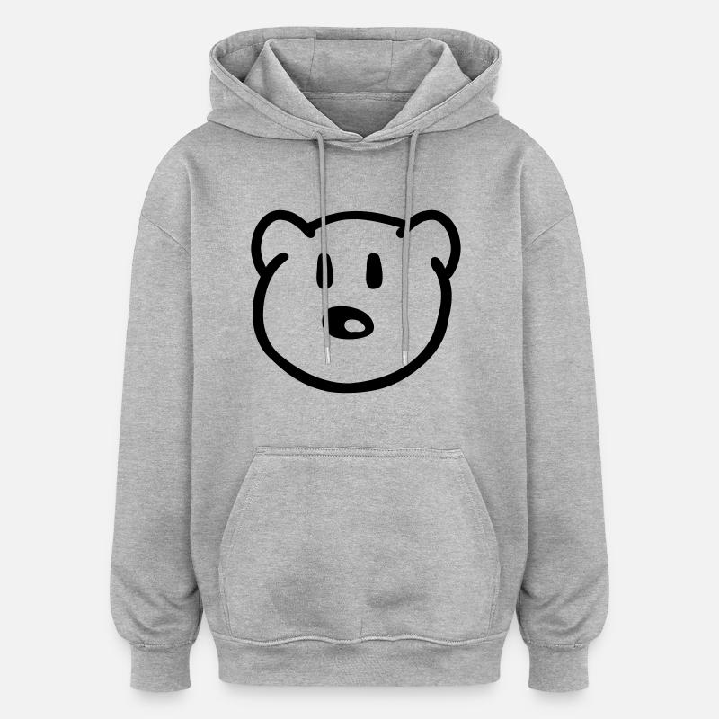 Nounours - Sweat à capuche oversize unisexe - gris chiné