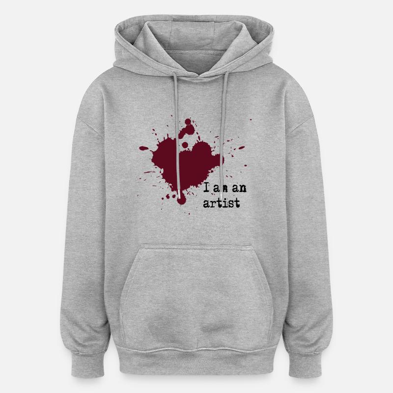 I am an artist - Sweat à capuche oversize unisexe - gris chiné