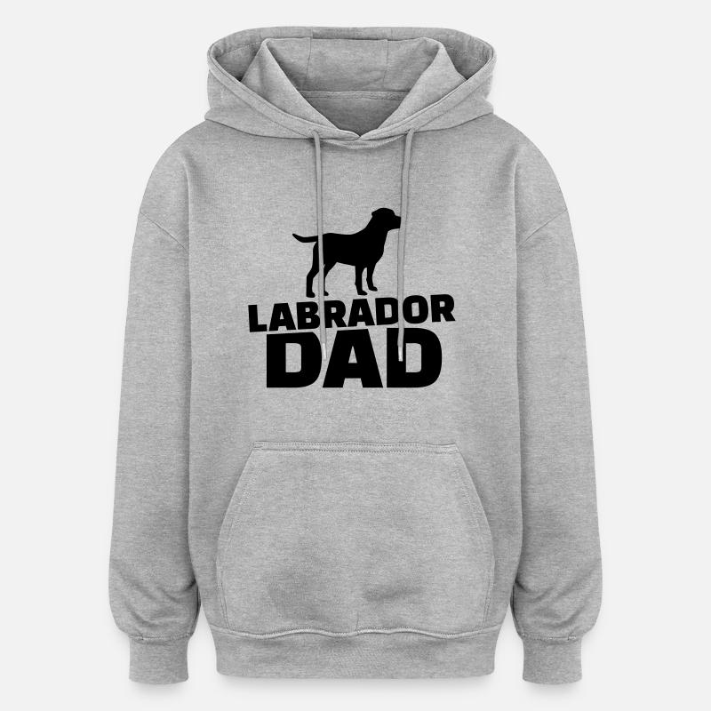 Labrador Dad - Sweat à capuche oversize unisexe - gris chiné