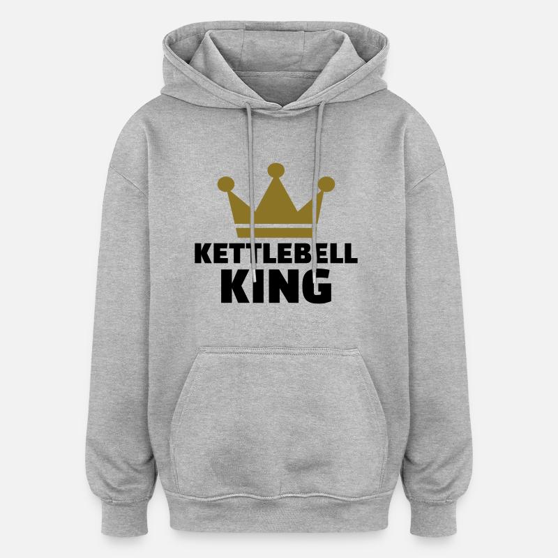 Kettlebell King - Sweat à capuche oversize unisexe - gris chiné