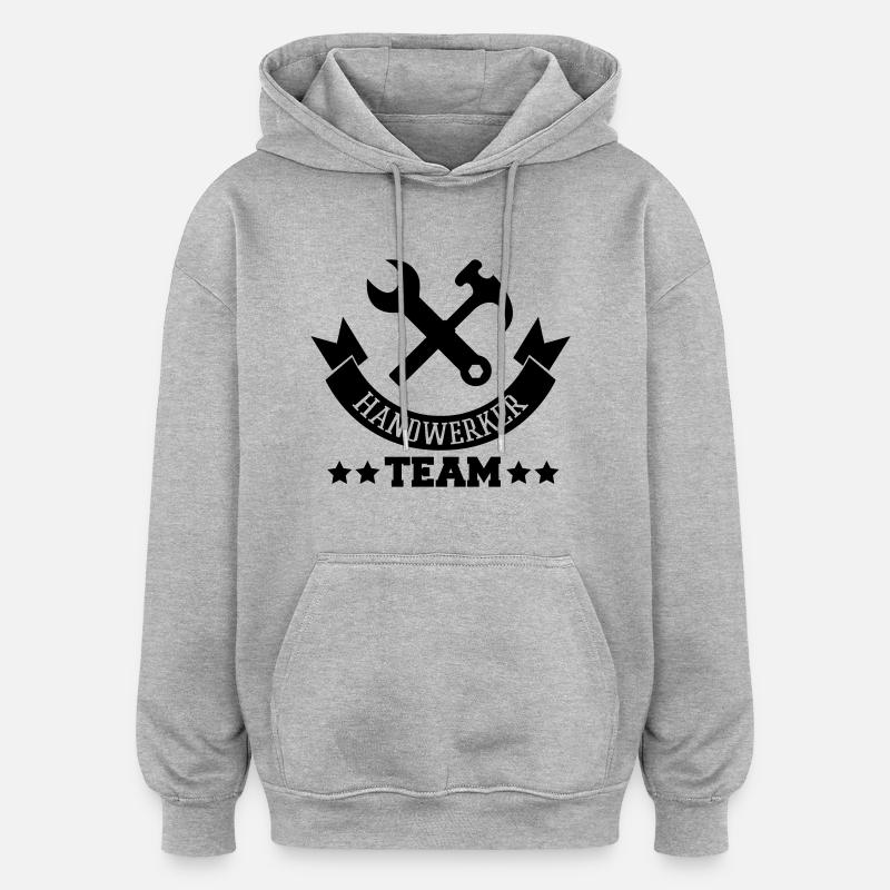handwerker_team - Oversized Unisex Hoodie - Grau meliert