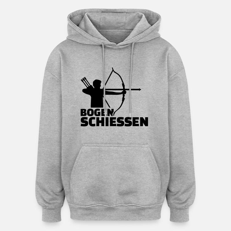 Bogenschießen - Oversized Unisex Hoodie - Grau meliert