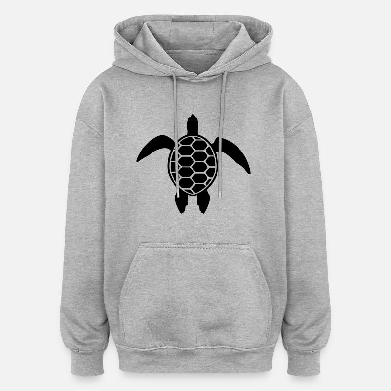 Schildkröte - Oversized Unisex Hoodie - Grau meliert