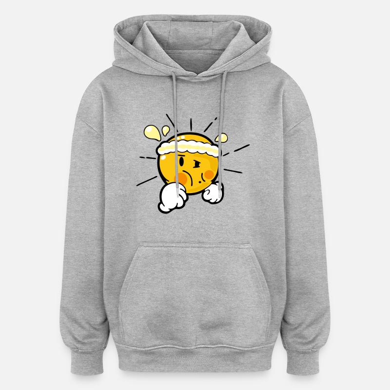 Smiley Running - Sweat à capuche oversize unisexe - gris chiné