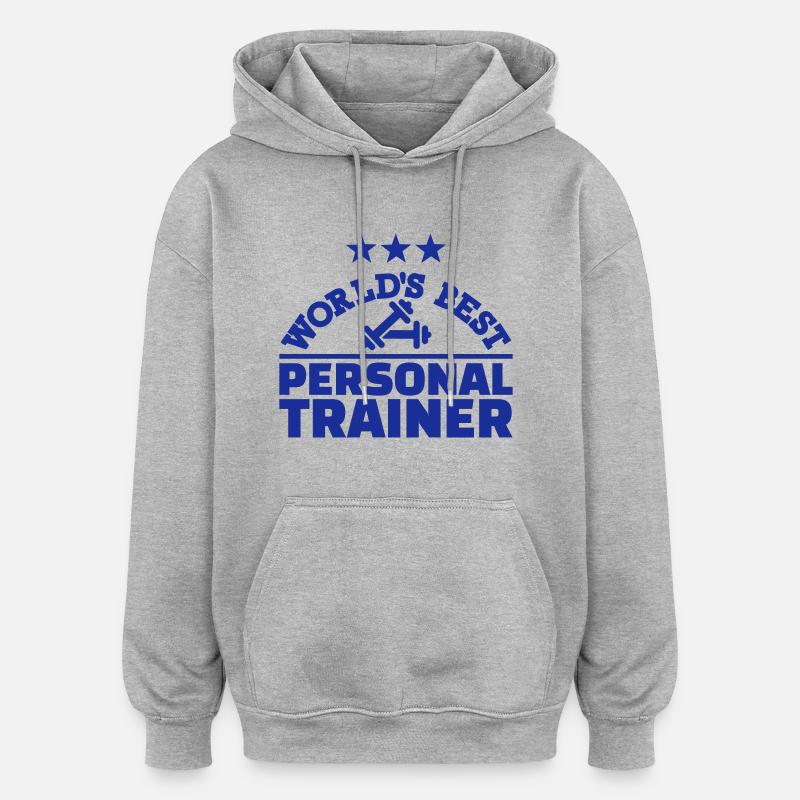 Personal trainer - Felpa con cappuccio unisex oversize - grigio melange