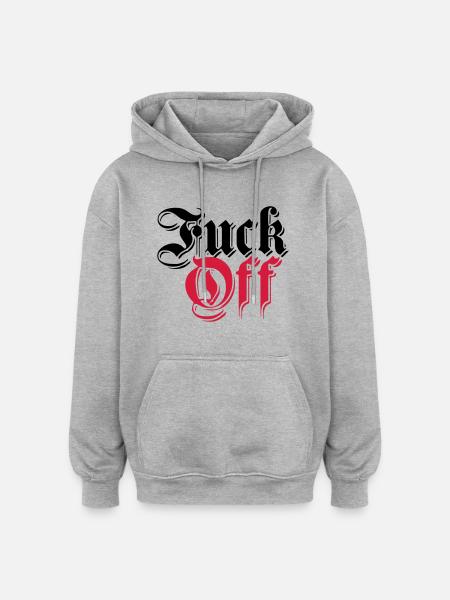 retro gammelt tysk skriften German fanden dig ud t - Oversize unisex hoodie - grå meleret
