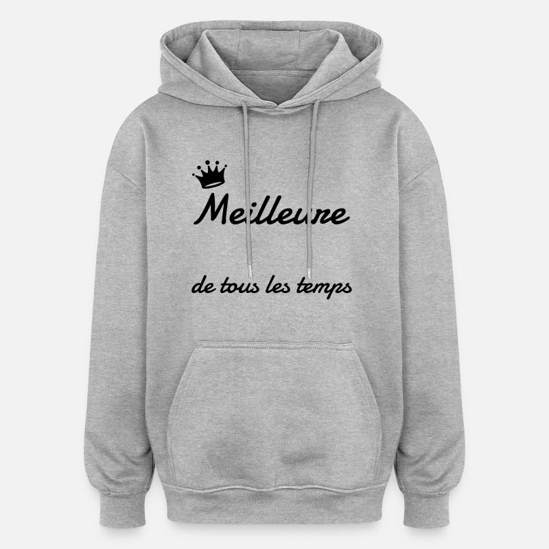 A Personnaliser / Custom / Customiser / Customize - Sweat à capuche oversize unisexe - gris chiné