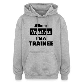 Trainee - Oversized Unisex Hoodie - Grau meliert - Vorne - Noah (186cm)