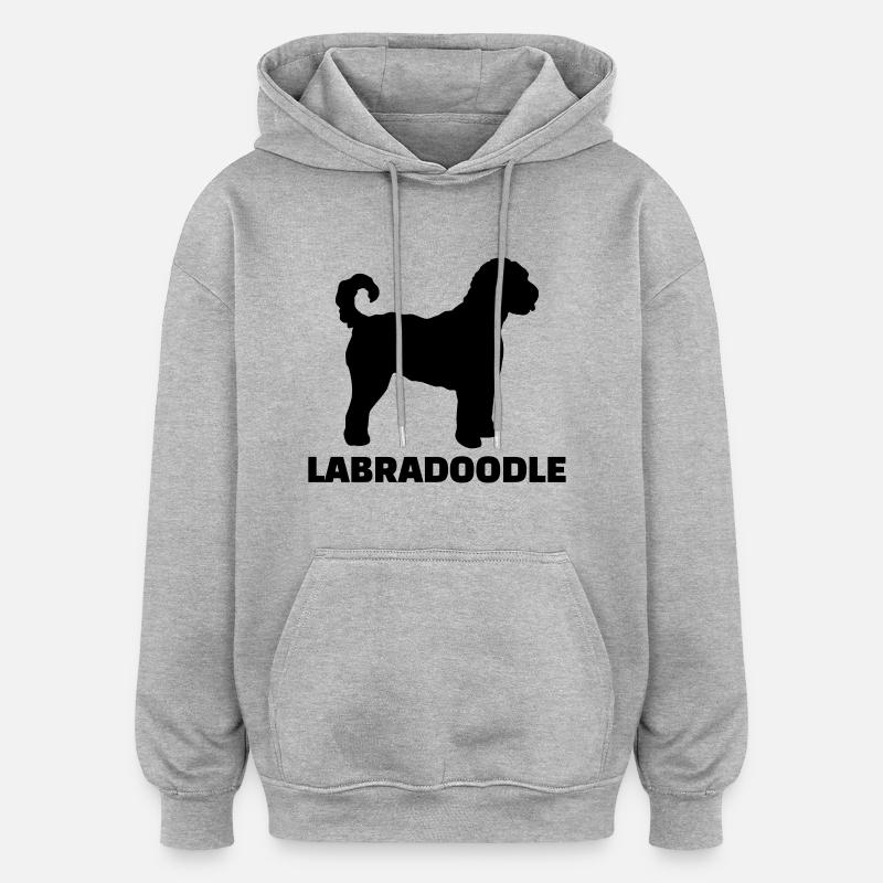 Labradoodle - Sweat à capuche oversize unisexe - gris chiné