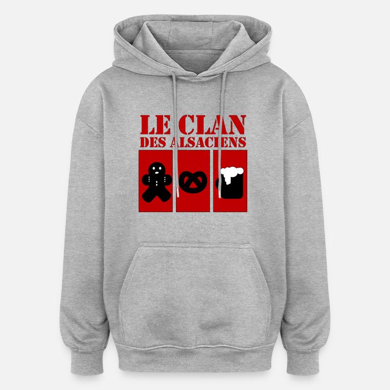Le clan des Alsaciens - Sweat à capuche oversize unisexe - gris chiné