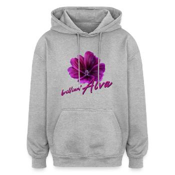 Alva Geburtstag Alva - Oversized Unisex Hoodie - Grau meliert - Vorne - Noah (186cm)
