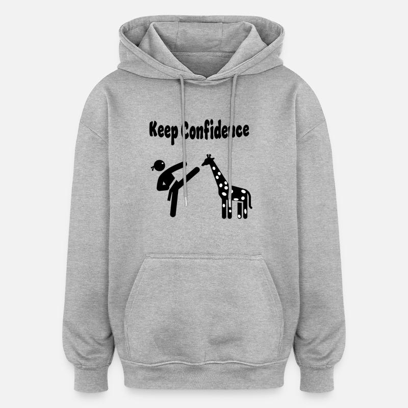 Keep Confidence - Sweat à capuche oversize unisexe - gris chiné