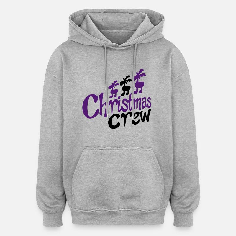 équipe drôle à Noël - Sweat à capuche oversize unisexe - gris chiné