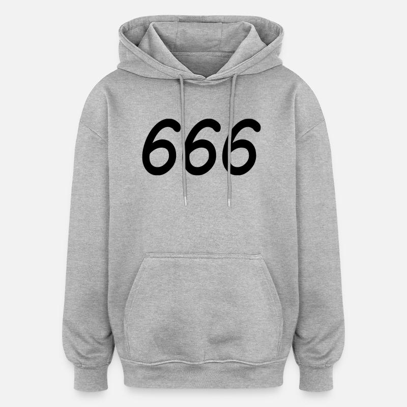 666 - Sweat à capuche oversize unisexe - gris chiné