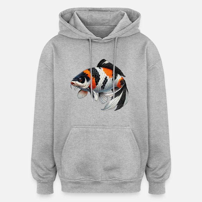 Koi Karpfen oder Wi sw - Oversized Unisex Hoodie - Grau meliert