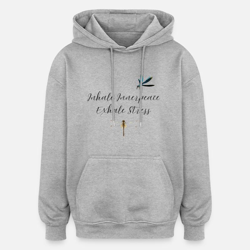 Inspirez Innerpeace - Sweat à capuche oversize unisexe - gris chiné