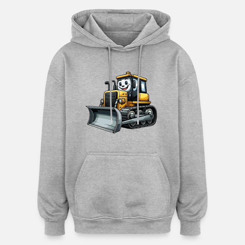 Bulldozer junior - Sweat à capuche oversize unisexe - gris chiné