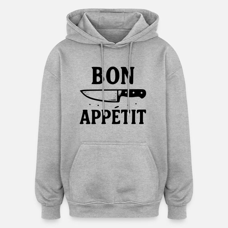 Bon appétit - Sweat à capuche oversize unisexe - gris chiné