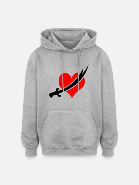 Alevi Kalp - Oversize unisex hoodie - grå meleret