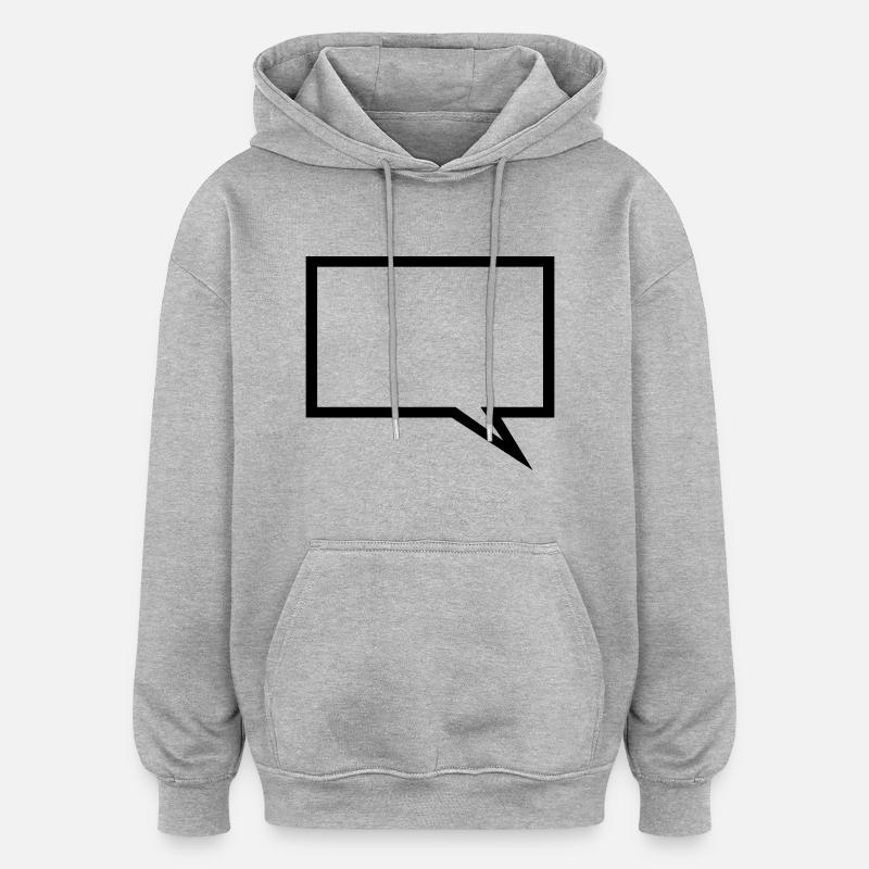 Sprechblase – Text - Oversized Unisex Hoodie - Grau meliert