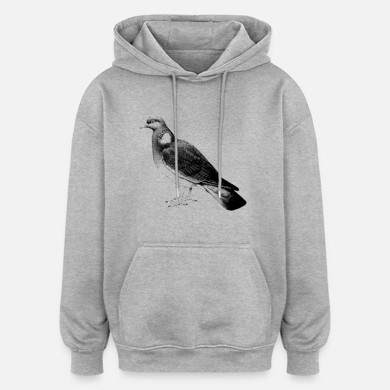 Palombe - Sweat à capuche oversize unisexe - gris chiné