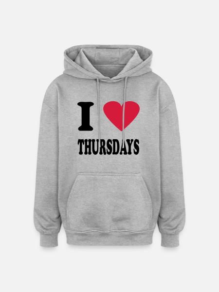 thursday - Oversized Unisex Hoodie - Grau meliert