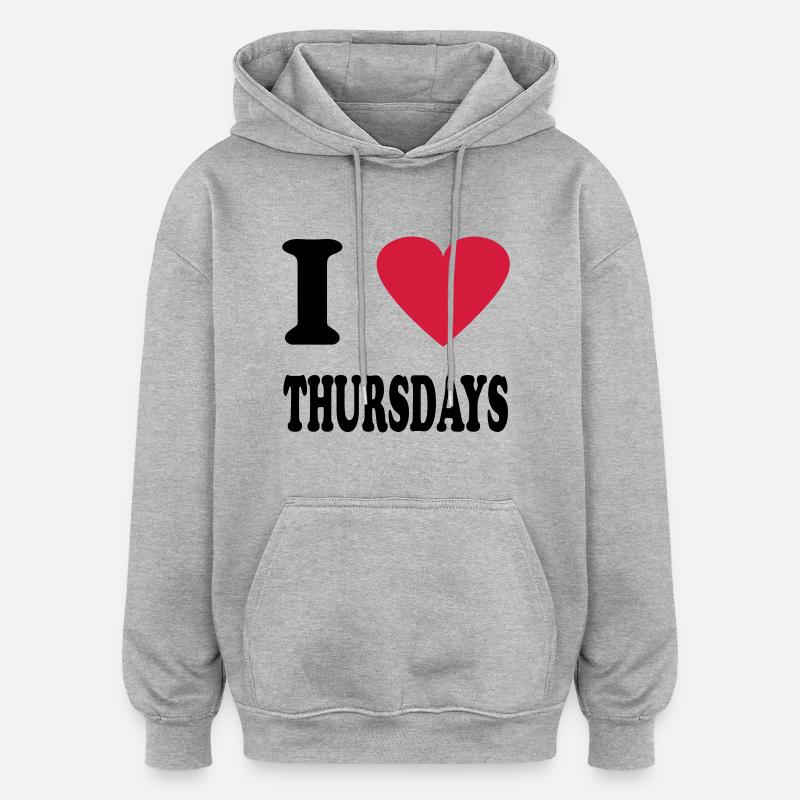 thursday - Oversized Unisex Hoodie - Grau meliert