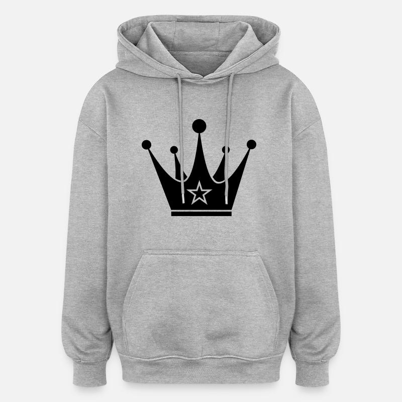 crown - Sweat à capuche oversize unisexe - gris chiné