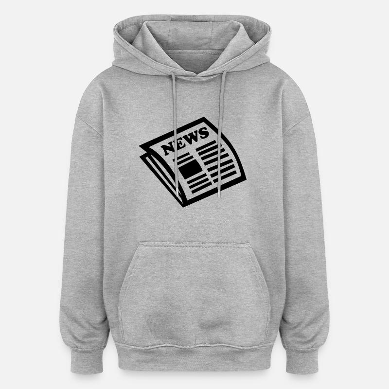 Journal - Sweat à capuche oversize unisexe - gris chiné